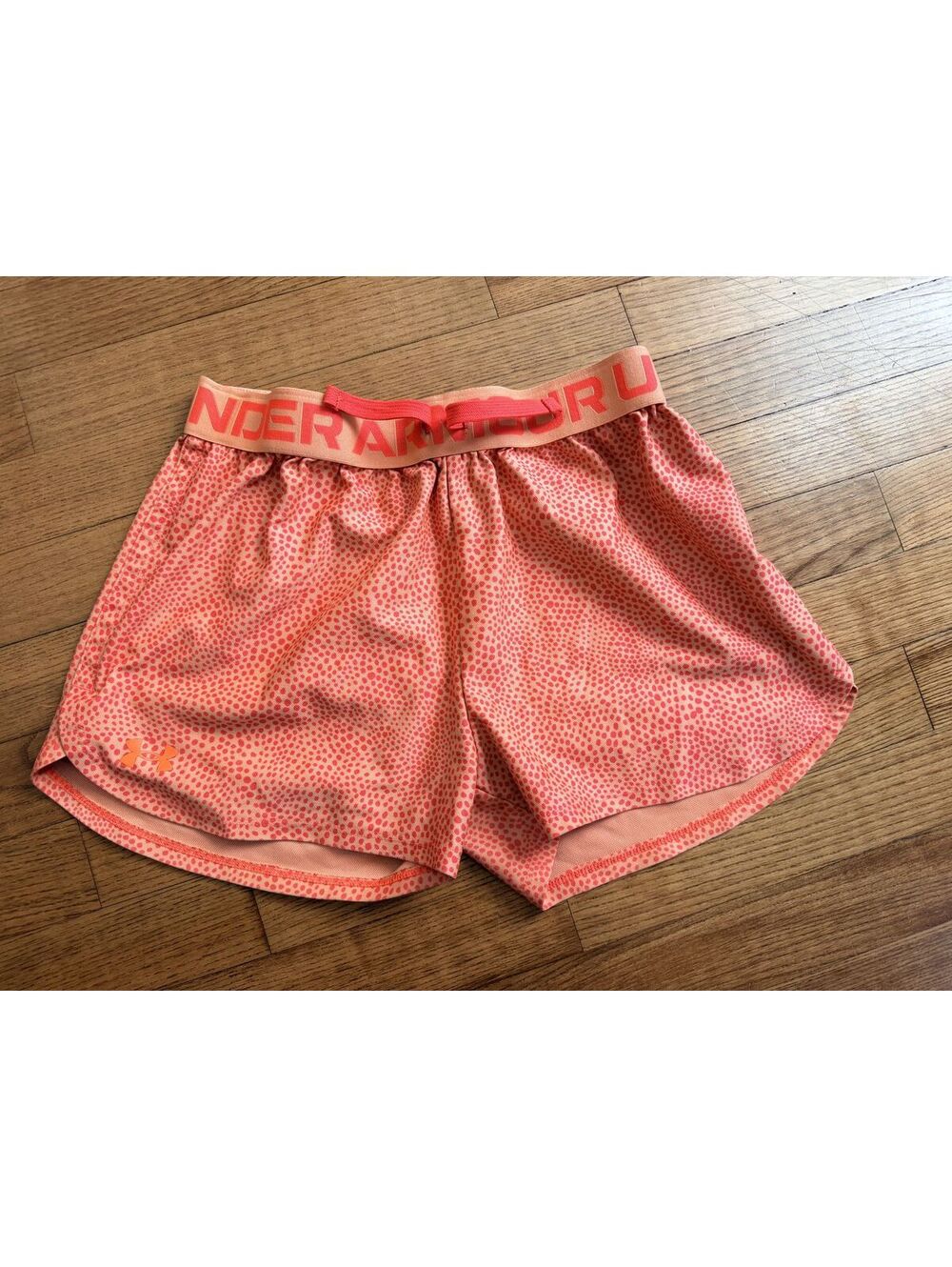 GUC Under Armour Kids Large YL orange pink shorts